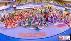 Синие ролл-маты Euro-mat на соревнованиях по чирлидингу в Динамо Москва