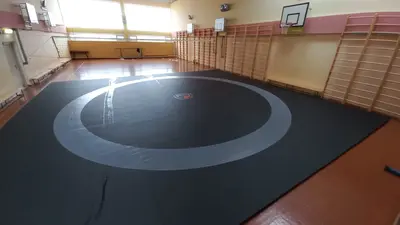 Ролл-мат для борьбы в спортзале Кричева — вид с дальнего конца зала