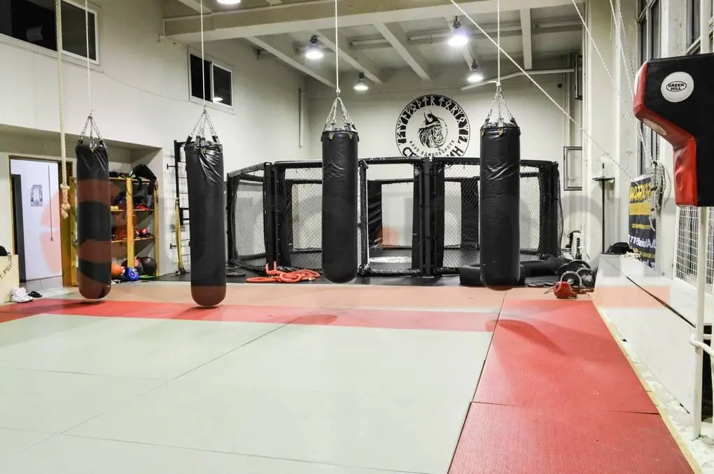 Тренировочная зона клуба Северянин с уложенными матами татами